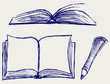 Vector illustration of books isolated on the white background