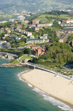 Photo: A sandy beach, Playa de Ondarreta, in Donostia-San Sebastian, Basque region of Spain, the Queen of Euskadi's and Cantabrian Coast, as seen from Monte Urgull overlook view spot A sandy beach, Playa de Ondarreta, in Donostia-San Sebastian, Basque region of Spain, the Queen of Euskadi's and Cantabrian Coast, as seen from Monte Urgull overlook view spot