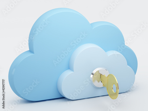 Illustration: Cloud computing, security Cloud computing, security