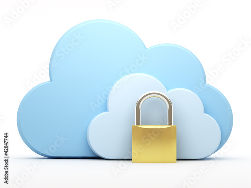 Illustration: Cloud computing, security Cloud computing, security