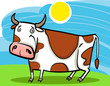 cartoon illustration of farm cow