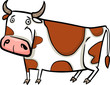 cartoon illustration of farm cow