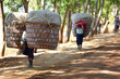 Photo: Village women carrying large baskets of produce in Myanmar Village women carrying large baskets of produce in Myanmar