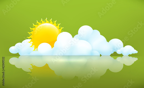 Ilustração vetorial : Sun and clouds, 10eps Sun and clouds, 10eps