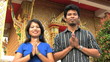 Video: Asian Man And Woman Do Thai Greeting Asian Man And Woman Do Thai Greeting