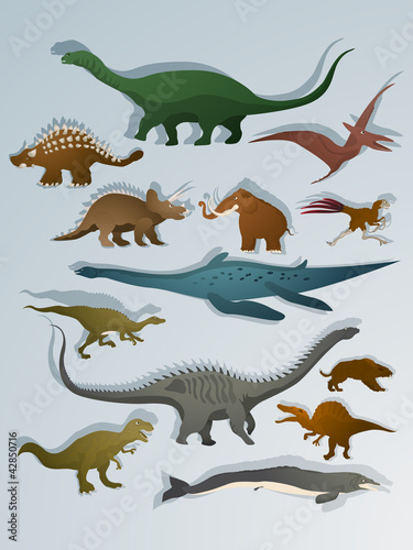 Vector: Cartoon style dinosaurs Cartoon style dinosaurs