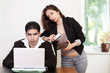 Photo: Couple internet banking or paying bills online Couple internet banking or paying bills online