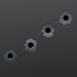 Illustration of gun bullet`s holes