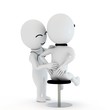 3d small people back pain with patient and doctor