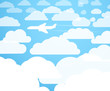 Planes in the cloudly sky