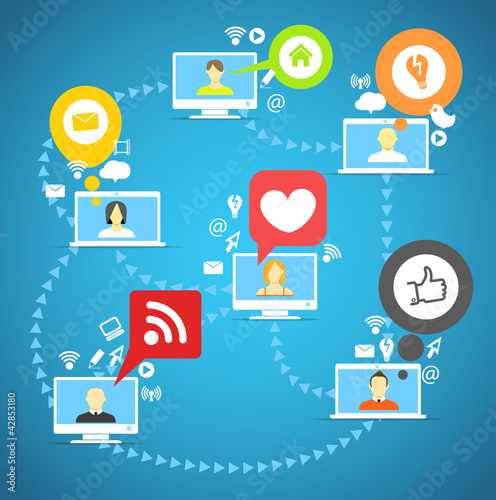 Vector: Global social network abstract scheme. Global social network abstract scheme.