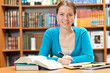 Photo: girl in library girl in library