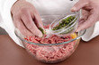 Foto: minced meat and ingredients that are needed to make meat balls minced meat and ingredients that are needed to make meat balls