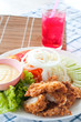salad with fried chicken