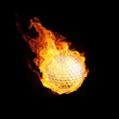 Golfball in Flammen 3D