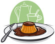 Caramel custard pudding flan