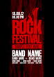 Rock festival design template with bass guitar.