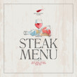 Steak Menu Card Design template.