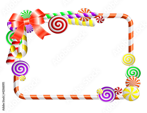 Vektor: Frame with colorful candies. Frame with colorful candies.