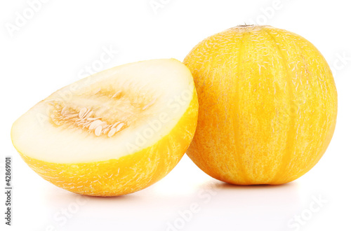Photo: Ripe melon isolated on white Ripe melon isolated on white