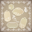Vintage beige paper labels vector illustration.
