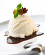 Ice cream and hot chocolate sauce