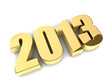3D 2013 year golden figures with shadow.