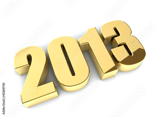 Illustration: 3D 2013 year golden figures with shadow. 3D 2013 year golden figures with shadow.