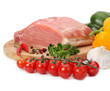 Foto: raw meat with vegetables raw meat with vegetables