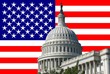 american capital building with american flag background