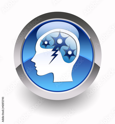 Illustration: "Brainstorming" glossy icon "Brainstorming" glossy icon