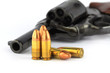Old revolver with bullets