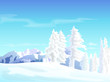 winter landscape with snowy pine trees