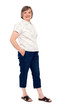 Old lady posing with hands in pocket