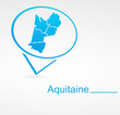 aquitaine région de france dans signet bleu