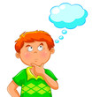Vector: thinking boy thinking boy