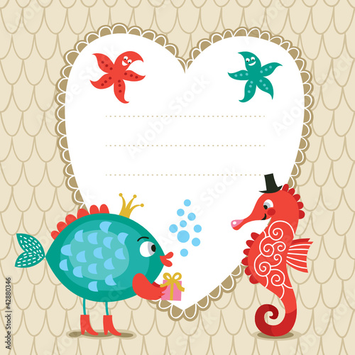 Vector: Cute greeting children card Cute greeting children card
