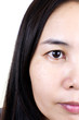 Close up Asian woman face.