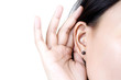 Photo: Woman listening. Woman listening.