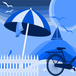 Vector: al mare in bicicletta al mare in bicicletta