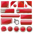 Vektor: Red Collection Vector-Button-Set Red Collection Vector-Button-Set