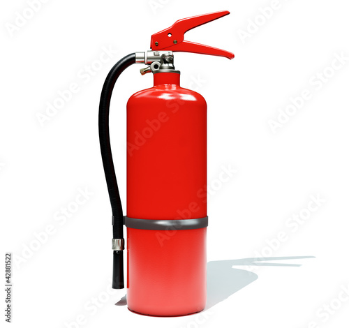 Illustration: fire extinguisher on white background 3d rendering fire extinguisher on white background 3d rendering