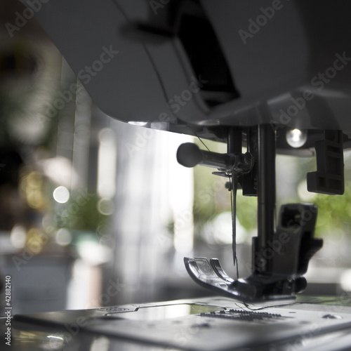 Photo: Close-up of sewing machine Close-up of sewing machine