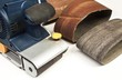 Belt sand on white background,wood tools