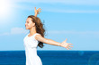 Photo: Beautiful Girl Having Fun on the Beach Beautiful Girl Having Fun on the Beach