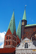 Foto: Marienkirche und Rathaus in Lübeck Marienkirche und Rathaus in Lübeck