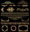 Gold calligraphic design elements