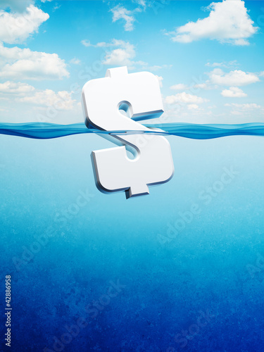 Illustration: dollar go down dollar go down