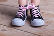 Partial success - child tied two shoes together