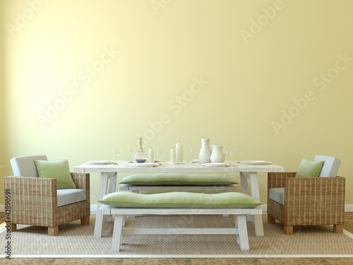 Ilustración: Dining-room interior. Dining-room interior.